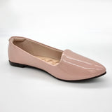 Moleca 5635-816 Pointy Toe Loafer Flat in Pastel Pink Patent