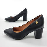 Vizzano 1290-500 Pointy Toe Block Heel Pump in Black Napa
