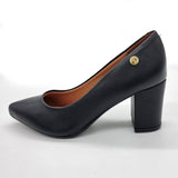 Vizzano 1290-500 Pointy Toe Block Heel Pump in Black Napa