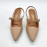 Vizzano 1122-881 Strappy Kitten Heel Pointy Toe Pump in Beige