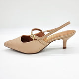 Vizzano 1122-881 Strappy Kitten Heel Pointy Toe Pump in Beige