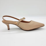 Vizzano 1122-881 Strappy Kitten Heel Pointy Toe Pump in Beige