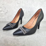Vizzano 1184-1174 Pointy Toe Pump in Black Napa