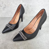 Vizzano 1184-1174 Pointy Toe Pump in Black Napa