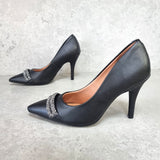 Vizzano 1184-1174 Pointy Toe Pump in Black Napa