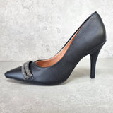 Vizzano 1184-1174 Pointy Toe Pump in Black Napa