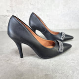 Vizzano 1184-1174 Pointy Toe Pump in Black Napa