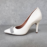 Vizzano 1184-1174 Pointy Toe Pump in Off White Napa