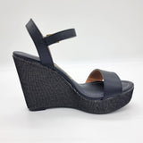 Vizzano 6283-2114 Embroidered Wedge Sandal in Black