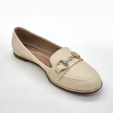 Beira Rio 4311-104 Round Toe Flat Loafer in Cream Napa