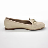 Beira Rio 4311-104 Round Toe Flat Loafer in Cream Napa