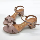 Vizzano 6291-927 Block Heel Sandal in Taupe Patent