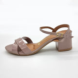 Vizzano 6291-927 Block Heel Sandal in Taupe Patent
