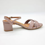 Vizzano 6291-927 Block Heel Sandal in Taupe Patent