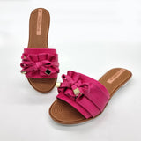 Moleca 5297-446 Ruffled Slip-on Sandal in Pink