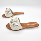 Moleca 5297-446 Ruffled Slip-on Sandal in Off White