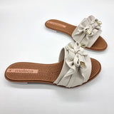 Moleca 5297-446 Ruffled Slip-on Sandal in Off White