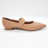 Vizzano 1206-295 Pointy Toe Studded Mary-Jane Flat in Nude
