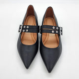 Vizzano 1206-295 Pointy Toe Studded Mary-Jane Flat in Black