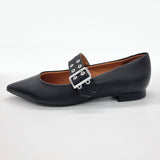 Vizzano 1206-295 Pointy Toe Studded Mary-Jane Flat in Black