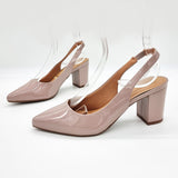 Vizzano 1290-503 Pointy Toe Slingback Pump in Taupe Patent