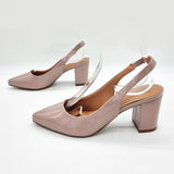 Vizzano 1290-503 Pointy Toe Slingback Pump in Taupe Patent