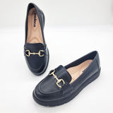 Moleca 5803-101 Round Toe Loafer Flat in Black