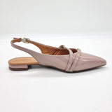 Vizzano 1206-296 Pointy Toe Slingback Flat in Taupe Patent