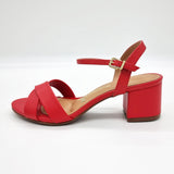 Vizzano 6291-927 Block Heel Sandal in Red Napa