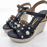 Vizzano 6283-2117 Studded Wedge Sandal in Black