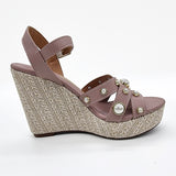 Vizzano 6283-2117 Studded Wedge Sandal in Taupe