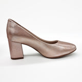 Beira Rio 4320-100 Block Heel Round Toe Pump in Rose Gold