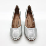 Beira Rio 4320-100 Block Heel Round Toe Pump in Silver