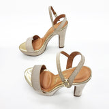 Vizzano 6292-200 High Heel Platform Sandal in Golden Shimmer