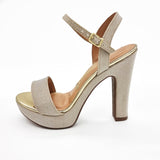Vizzano 6292-200 High Heel Platform Sandal in Golden Shimmer