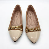 Beira Rio 4136-1106 Pointy Toe Flat in Tan/Cream