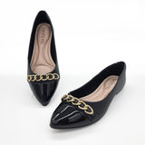 Beira Rio 4136-1106 Pointy Toe Flat in Black