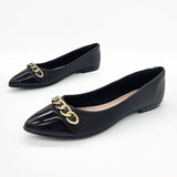 Beira Rio 4136-1106 Pointy Toe Flat in Black