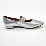 Vizzano 1206-795 Pointy Toe Studded Mary-Jane Flat in Silver