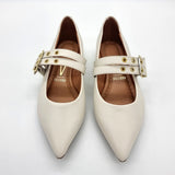 Vizzano 1206-295 Pointy Toe Studded Mary-Jane Flat in Off White