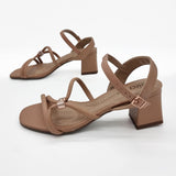 Beira Rio 8536-102 Block Heel Strappy Sandal in Nude