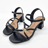 Beira Rio 8536-102 Block Heel Strappy Sandal in Black