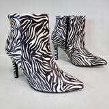 Vizzano 3049-219 Pointy Toe Stiletto Heel Ankle Boot in White/Black