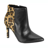Vizzano 3049-219 Pointy Toe Stiletto Heel Ankle Boot in Black/Multi Beige