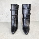 Vizzano 3049-245 Pointy Toe Stiletto Heel Ankle Boot in Black Napa