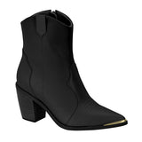 Vizzano 3070-108 Pointy Toe Ankle Boot in Black Napa
