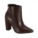Vizzano 3105-100 Block Heel Pointy Toe Ankle Boot in Cocoa