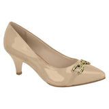 Beira Rio 4076-1302 Pointy Toe Pump in Beige Patent