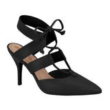 Beira Rio 4122-1478 Strappy Pointy Toe Pump in Black Napa