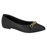 Beira Rio 4136-1106 Pointy Toe Flat in Black